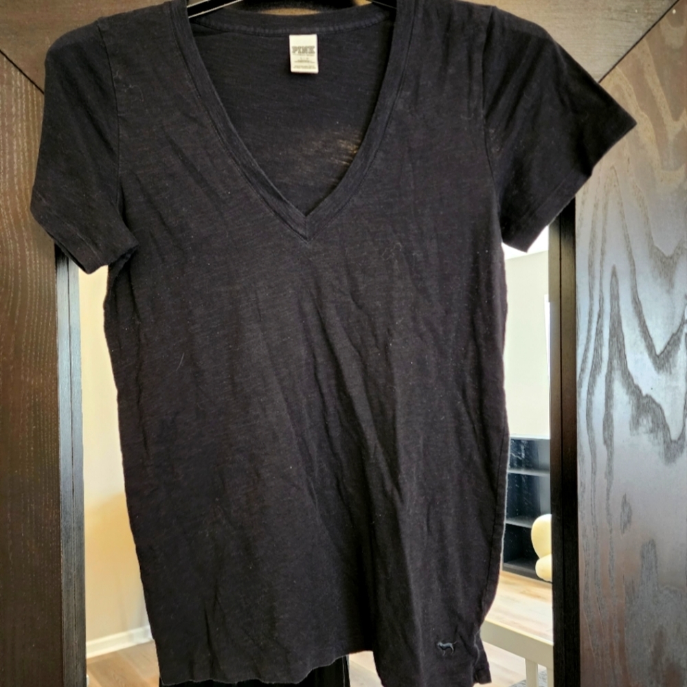 Pink V- Neck Tee